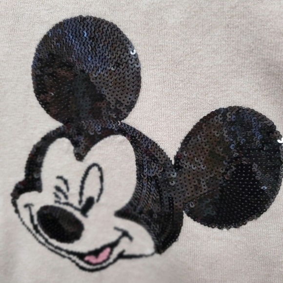 GAP X DISNEY COLLABORATION BEIGE SWEATER SEQUINS MICKEY MOUSE CHILDREN YOUTH XXL - Picture 13 of 13